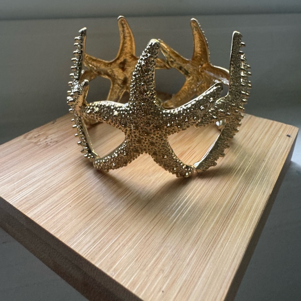Gold Starfish Cuff Bracelet